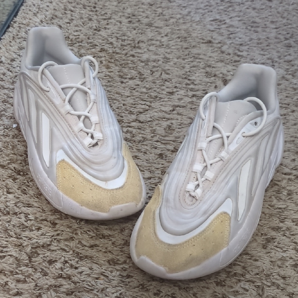 adidas White and Beige Athletic Shoes